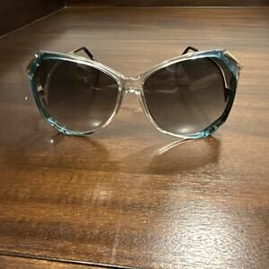 Vintage Opti-Ray Sunglasses Teal Gold